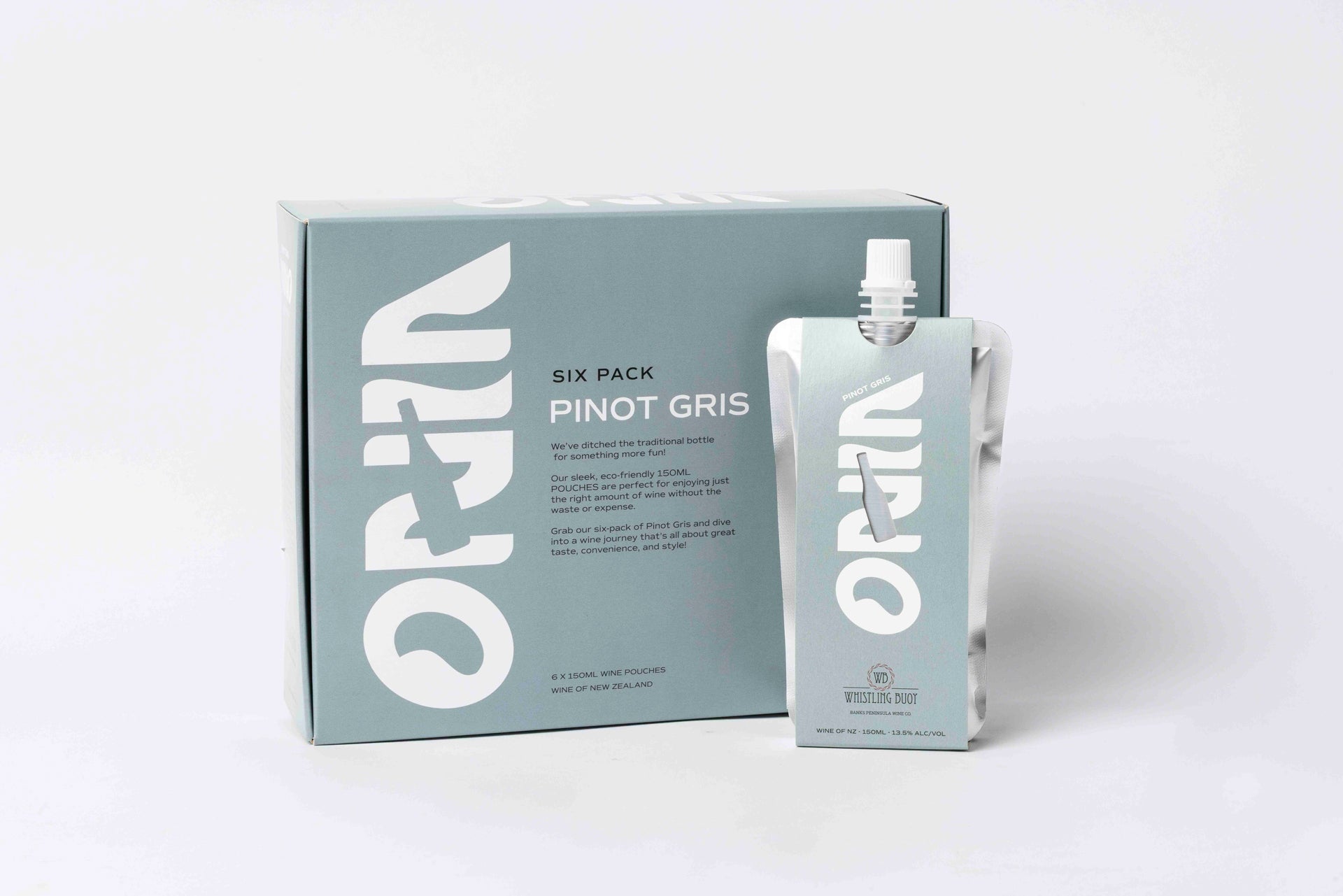Single serve Pinot Gris pouched wine by Vino, easy drinking white wine pouch